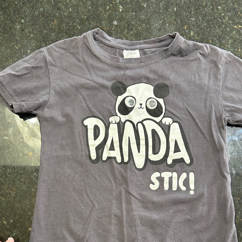 Zara Charcoal Panda Graphic Tee